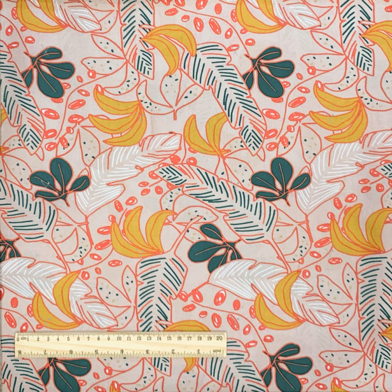 Printed Viscose GUZALOR Beige / Coral